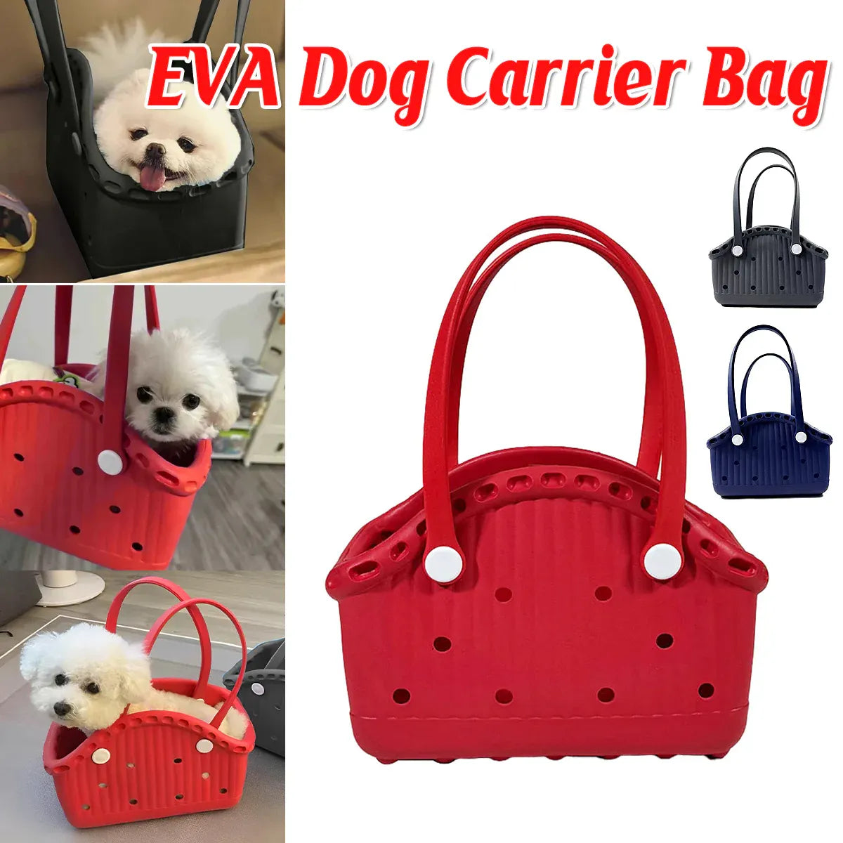 Pet Basket Outdoor Portable Large Capacity Standard Pets Durable Breathable - Grey