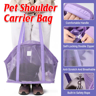 Escape Proof Pet Carrier Mesh Shoulder Bag Small Pet Travel Secure Strap Use