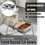 Cat Food Bowl Set Double Tilted Stainless Steel Pet Feeding Bowl Non Slip Stand