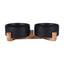 Ceramic Pet Bowl Double Cat Food Bowl Dog Water Bowl Feeding Drinking Bowl Set - Black