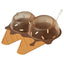 Detachable Ice Cream Shaped Bowls Pet Set Feeding Mat Spoon Cats Small Dogs - Brown
