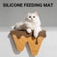 Detachable Ice Cream Shaped Bowls Pet Set Feeding Mat Spoon Cats Small Dogs - Brown