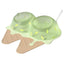 Detachable Ice Cream Shaped Bowls Pet Set Feeding Mat Spoon Cats Small Dogs - Green