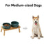 Ceramic Elevated Dog Bowl Anti-Slip Double Bowl for Small Medium Large Dogs - Grey