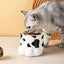 Ceramic Cat Food Bowl Cute Drinking Bowl for Pets Non Slip Food Water Dish Bowl - Grey