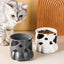 Ceramic Cat Food Bowl Cute Drinking Bowl for Pets Non Slip Food Water Dish Bowl - Grey
