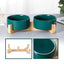 Ceramic Pet Bowl Double Cat Food Bowl Dog Water Bowl Feeding Drinking Bowl Set - Pink