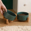 Ceramic Pet Bowl Double Cat Food Bowl Dog Water Bowl Feeding Drinking Bowl Set - Pink