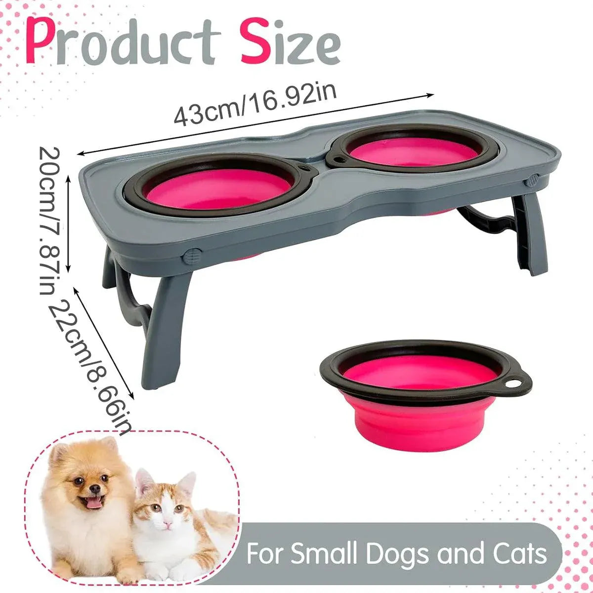 Portable Pet Water and Food Bowl for Cats and Dogs Travel Feeding Dish Bowl