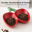 Strawberry Ceramic Tilted Pet Bowl Set Cat Dog Double Elevated Non Slip Feeding