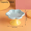 Flower Ceramic Cat Bowl Pet Food Bowl Snack Tray for Cats and Small Pets Feeding - Yellow