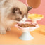 Flower Ceramic Cat Bowl Pet Food Bowl Snack Tray for Cats and Small Pets Feeding - Yellow
