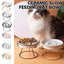 Ceramic Cat Bowl Slow Feeder Pet Food Tray for Cats and Dogs Non Slip Design - Yellow Bowl-White Tray Rack