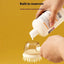 Pet Bath Brush Dog Massage Brush Press to Dispense Liquid Pet Grooming Tools - Beige