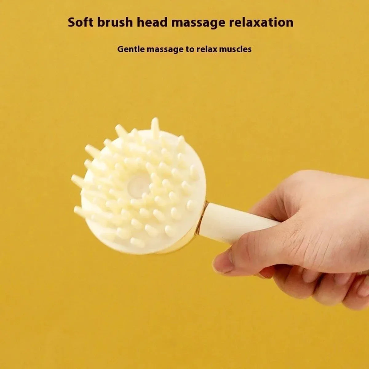 Pet Bath Brush Dog Massage Brush Press to Dispense Liquid Pet Grooming Tools - Beige