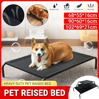 Heavy Duty Pet Raised Bed Elevated Trampoline Hammock Cat Dog Raised Deluxe - M