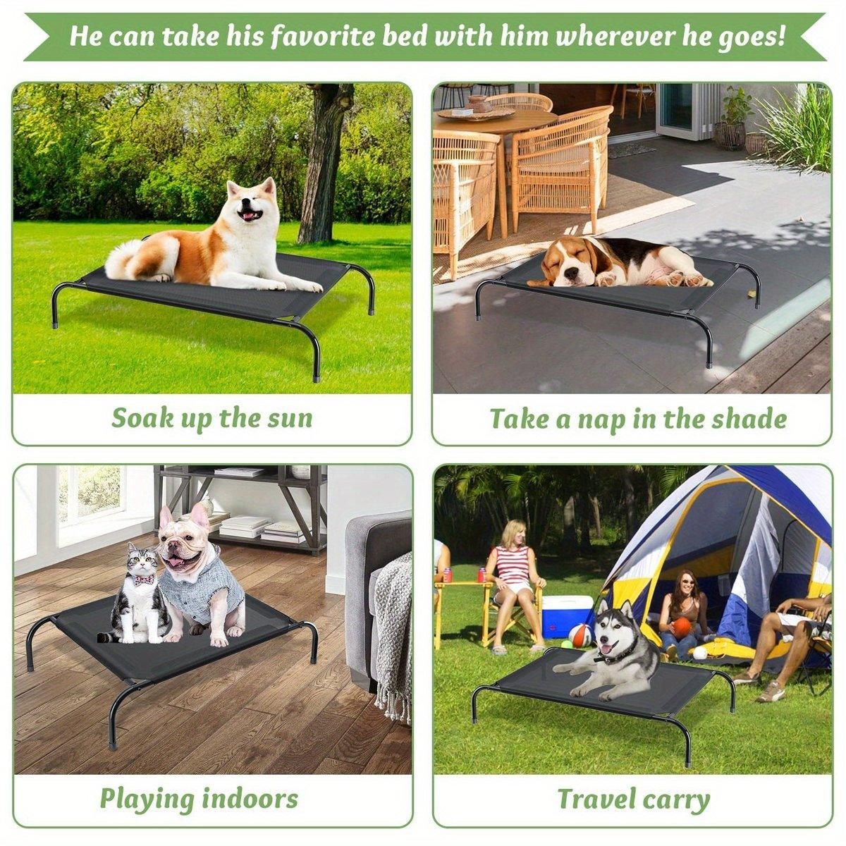 Heavy Duty Pet Raised Bed Elevated Trampoline Hammock Cat Dog Raised Deluxe - M