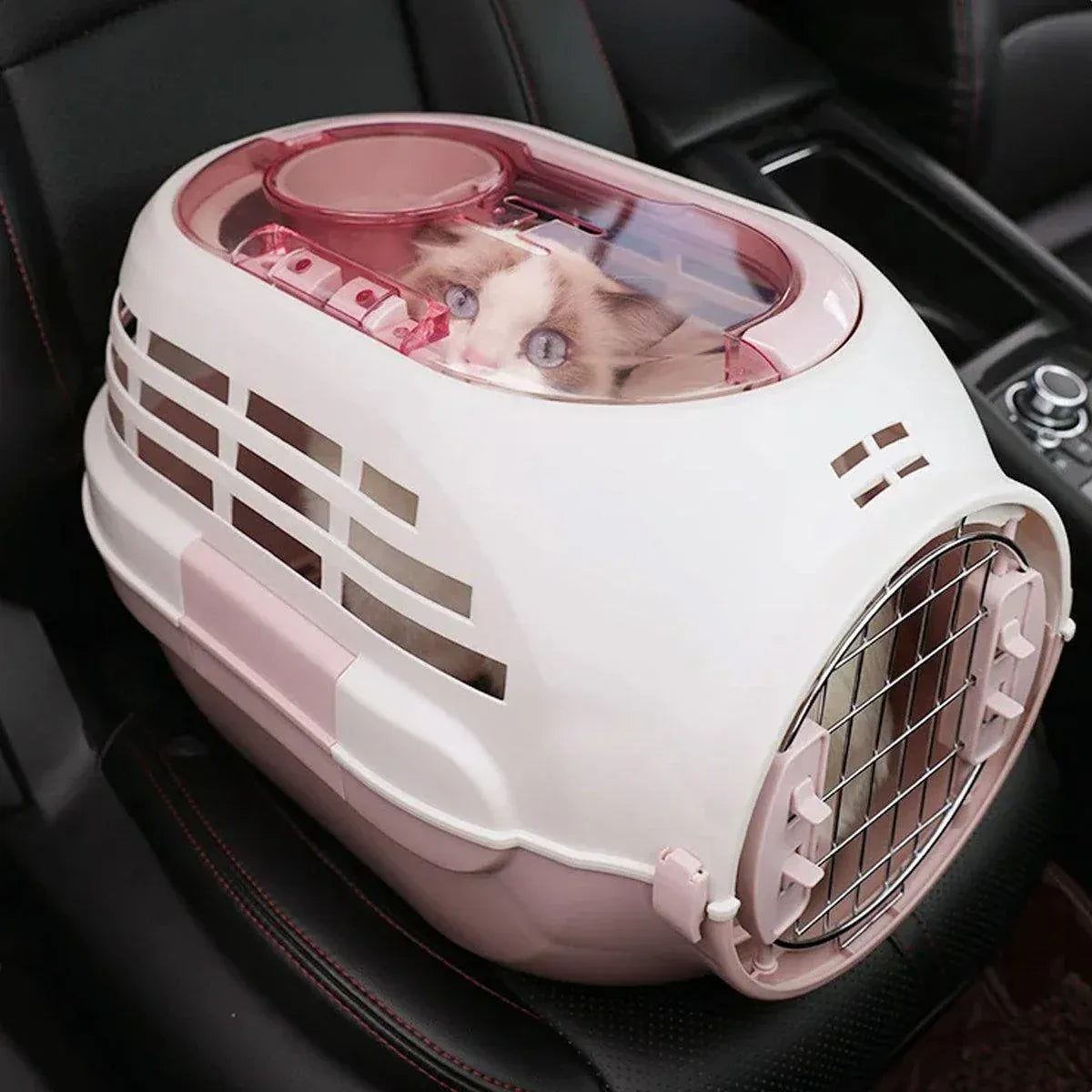 Dog and Cat Carrier Large Space Removable Sunroof Air Carrier for Pet Travel - Brown