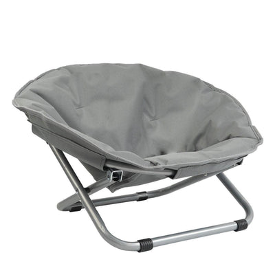 Folding Pet Bed Chair Portable Round Dog Bed Cat Bed Cushion for Pets Indoor Use - Grey