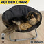 Folding Pet Bed Chair Portable Round Dog Bed Cat Bed Cushion for Pets Indoor Use - Grey