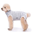 Striped Dog Clothes Belly Protector Vest Tummy Wrap Shirt for Small Dogs Puppies - Grey-XXL