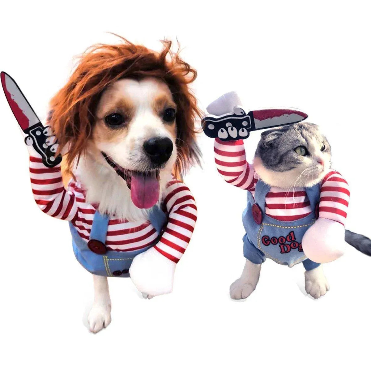 Halloween Dog Costume Pet Accessories Funny Dress Up for Small Medium Dogs - Little Devil Riding-L