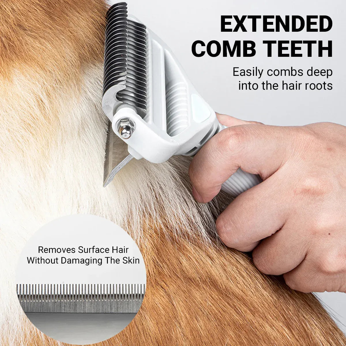 Pet Grooming Brush Hair Removal Anti Tangle Cat Dog Home Detangling Comb Pets - L