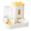 2in1 Pet Bowl Vertical Feeder and Drinker Cat Dog Bowl Water and Food in One - Yellow