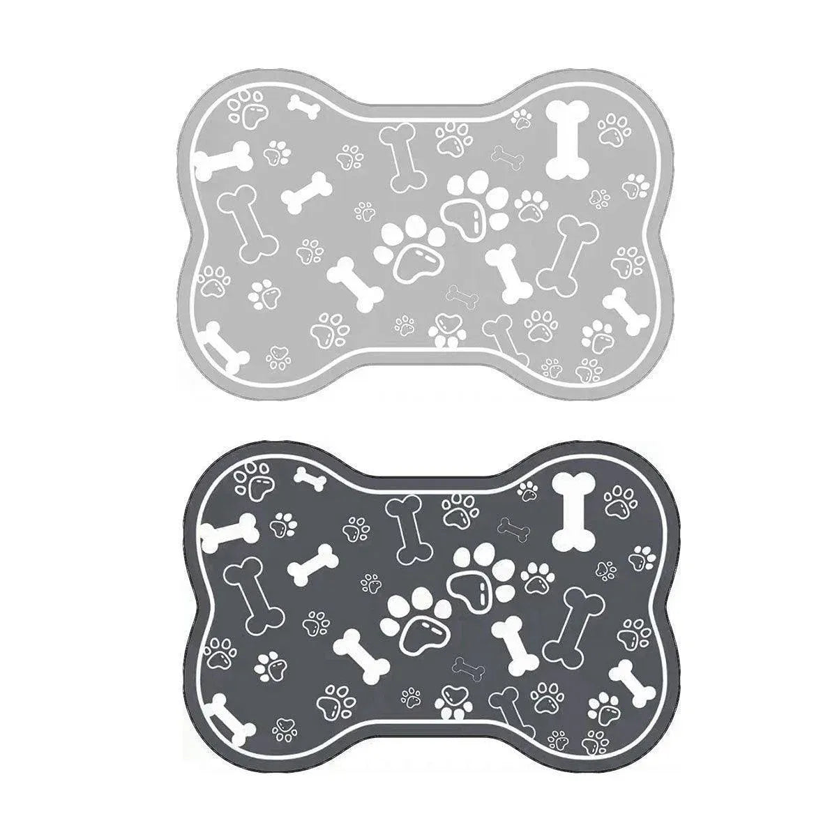 Pet Feeding Mat Non-slip Diatom Mud Absorbent Dirt-resistant Waterproof Placemat - Black-50x80cm