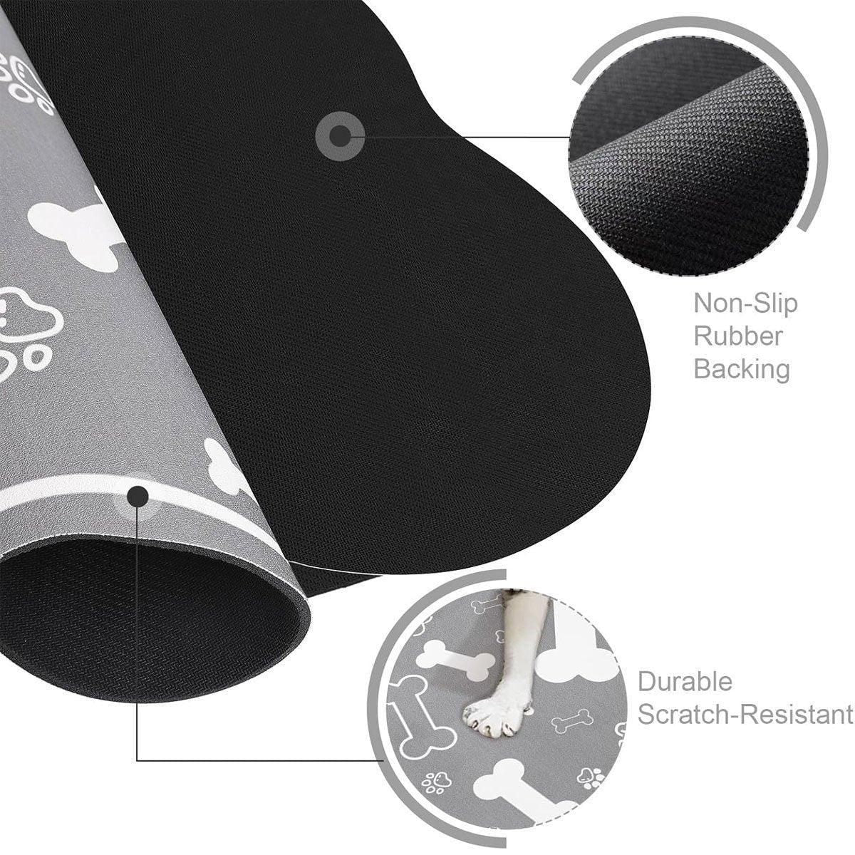 Pet Feeding Mat Non-slip Diatom Mud Absorbent Dirt-resistant Waterproof Placemat - Black-60x90cm