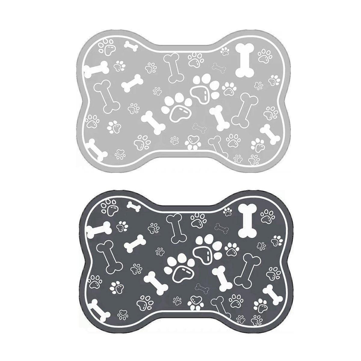 Pet Feeding Mat Non-slip Diatom Mud Absorbent Dirt-resistant Waterproof Placemat - Grey-60x90cm
