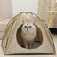 Folding Camping Pet Tent for Cats Puppy Bed Indoor Cat Nest Dog Cave Style House - Coffee