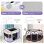 Foldable Cat Dog Kennel Pet Delivery Cage Portable Pet Fence Tent - Cyan-M