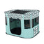Foldable Cat Dog Kennel Pet Delivery Cage Portable Pet Fence Tent - Cyan-M
