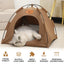 Folding Camping Pet Tent for Cats Puppy Bed Indoor Cat Nest Dog Cave Style House - Grey