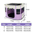 Foldable Cat Dog Kennel Pet Delivery Cage Portable Pet Fence Tent - Purple-M