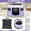 Foldable Cat Dog Kennel Pet Delivery Cage Portable Pet Fence Tent - Purple-M