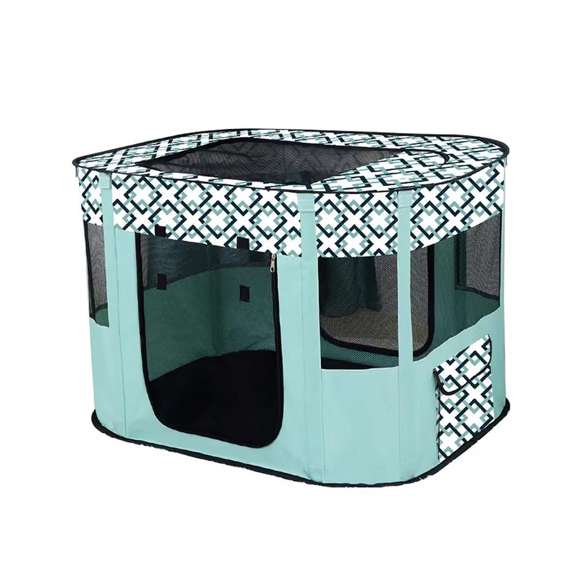 Foldable Cat Dog Kennel Pet Delivery Cage Portable Pet Fence Tent - Purple-M