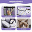 Foldable Cat Dog Kennel Pet Delivery Cage Portable Pet Fence Tent - Purple-XL