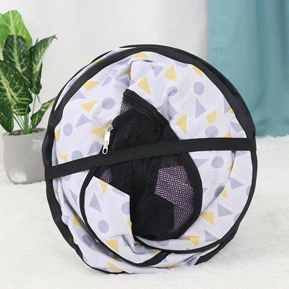 Foldable Cat Dog Kennel Pet Delivery Cage Portable Pet Fence Tent - Purple-XL