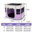 Foldable Cat Dog Kennel Pet Delivery Cage Portable Pet Fence Tent - Purple-XL