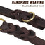 Dog Leash Cowhide Lead Heavy Duty Leather M Size Brown For Walking Training - Black