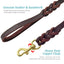 Dog Leash Cowhide Lead Heavy Duty Leather M Size Brown For Walking Training - Black