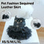 Autumn Winter Pet Dog Cat Dress Faux Leather Sequin Skirt Outfit for Small Dogs - L