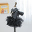Autumn Winter Pet Dog Cat Dress Faux Leather Sequin Skirt Outfit for Small Dogs - L