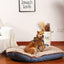 Portable Folding Pet Kennel Zippered Outdoor Dog Bed Travel Mat Waterproof - Blue Orange