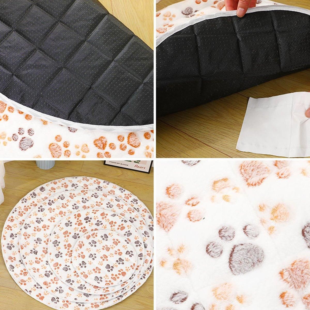 Waterproof Dog Pads Round Diaper Pads Pet Training Pads for Puppies and Dogs - Khaki-55cm