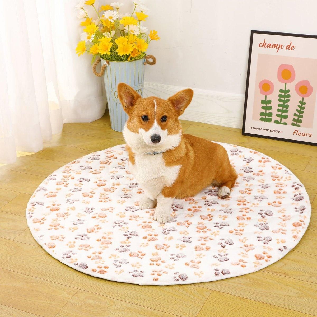 Waterproof Dog Pads Round Diaper Pads Pet Training Pads for Puppies and Dogs - Khaki-55cm