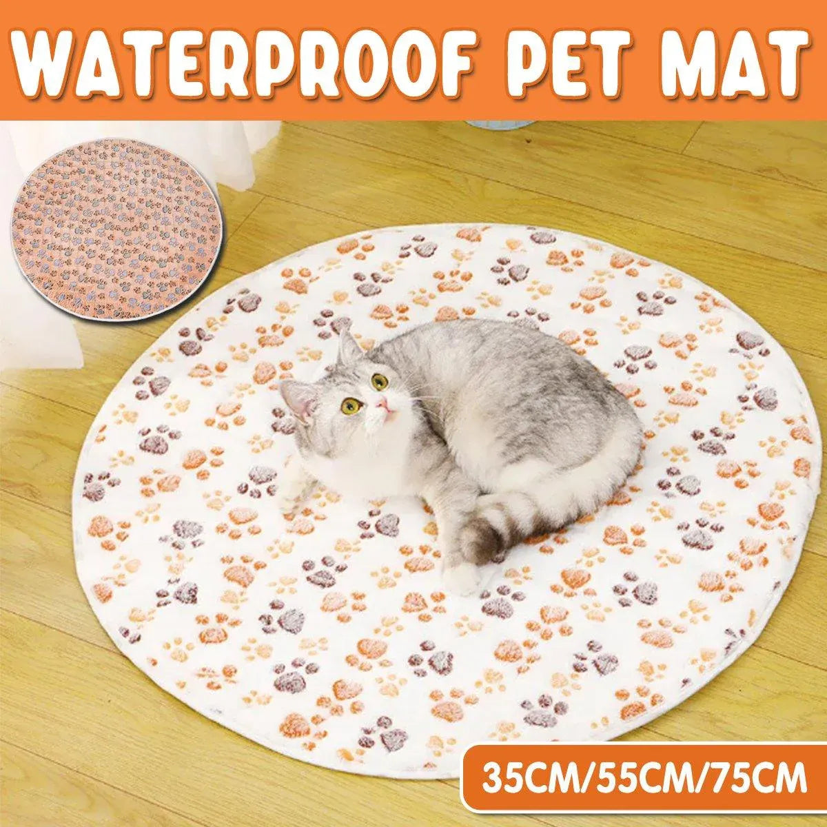 Waterproof Dog Pads Round Diaper Pads Pet Training Pads for Puppies and Dogs - Khaki-55cm