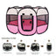 Pet Fence Indoor Cat Dog Tent Octagonal Fence Portable Foldable Cage Kennel - L-Coffee